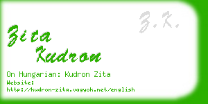 zita kudron business card